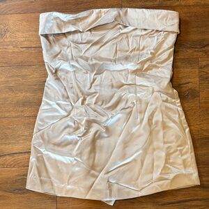 Altar'd State Elegant Cream Strapless Mini Dress